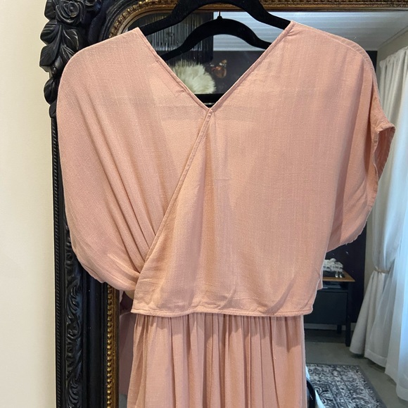 Oak + Fort, dusty rose, wrap top, wide leg, jumpsuit - Picture 7 of 7